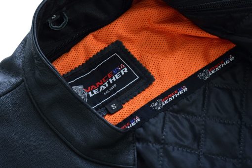 Chaqueta de Moto de Cuero para Mujer en Negro Vance Leather USA de Cuero de Vaca Encerado Suave Deportiva Crossover Biker (Grande) - Imagen 6