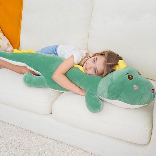 Peluche de dinosaurio gigante de 40 pulgadas, almohada suave de cuerpo de dinosaurio, juguetes de peluche lindos de 3.3 pies de altura, regalos para ninas ninos en Halloween, Navidad, Accion de Gracias, Cumpleanos - Imagen 3