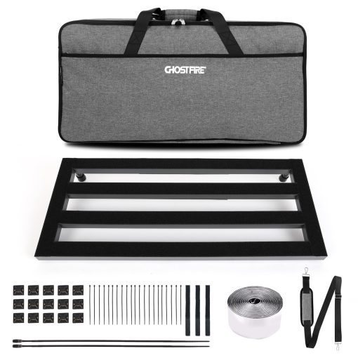 Tablero de Pedales de Guitarra Ghost Fire de Aleacion de Aluminio 2.2 lb Super Ligero Efecto Pedalboard 27.5''x11.8'' con Bolsa de Transporte SPL-07