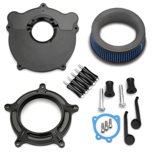 Filtro de aire limpiador para Harley Davidson Sportster Touring street glide road king electra Dyna Softail (Negro-Azul filtro-01, B-Para Softail/Dyna 1993-2015) - Imagen 2