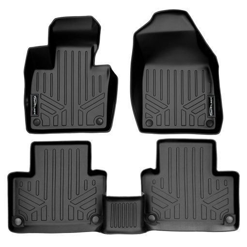 Tapetes personalizados SMARTLINER juego de 2 filas en negro Compatible con Volvo XC90 2016-2023 (Solo compatible con modelos hibridos enchufables)