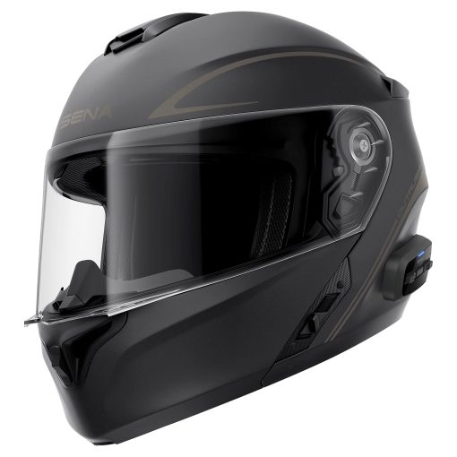 Casco de moto modular Bluetooth Sena Outrush R con sistema de intercomunicacion (Negro Mate, Extra Grande), Descatalogado