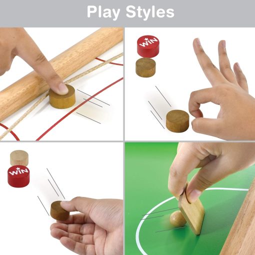 Flick n Kick: Juegos de Mesa de Madera Reversibles Multifuncionales Portatiles para Ninos y Familia - Imagen 6