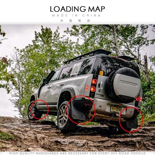 YIWANG 4pc/set Protector de Salpicaduras de Barro Guardabarros para Land Rover Defender 110 2020 2021 - Imagen 5