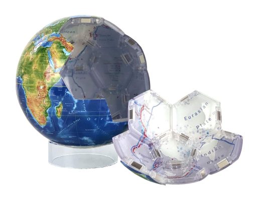 Mapa de Elevacion de la Tierra, Globo Snapspheres Magnetico de 7.3", con Mapa Geologico en el Interior y Soporte - Imagen 2