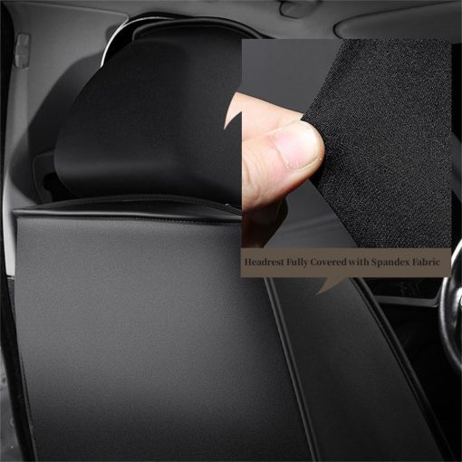 ANKIV Juego Completo para 5 Asientos Fundas de Asiento para Coche Universales Transpirables Impermeables Antideslizantes de Cuero para Sedan SUV Pickup Truck (Negro Rojo, Juego Completo 5 Asientos) - Imagen 5