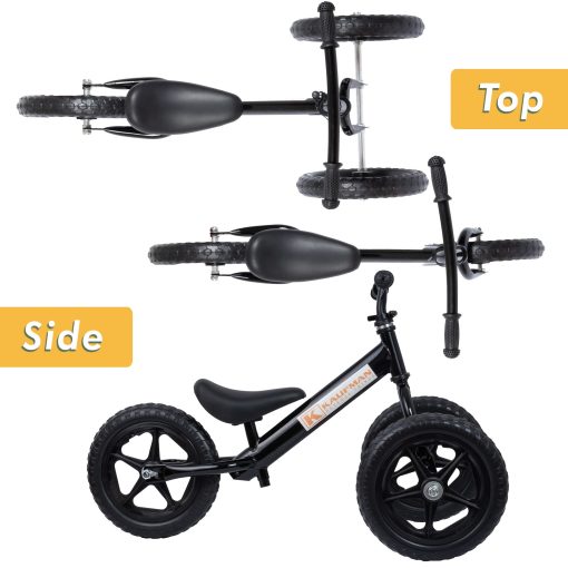 Triciclos Kaufman sin Pedales para Ninos de 1-3 Anos - 2 en 1 Triciclo y Bicicleta de Equilibrio para Ninos Pequenos - Triciclo de Aprendizaje para Interiores y Exteriores - Negro - Imagen 8