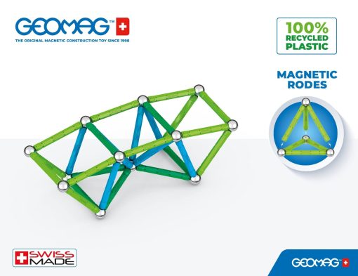 Geomag Classic - 60 Piezas - Construccion Magnetica para Ninos - Coleccion Verde - Juguetes Educativos 100 por Ciento de Plastico Reciclado - Imagen 2