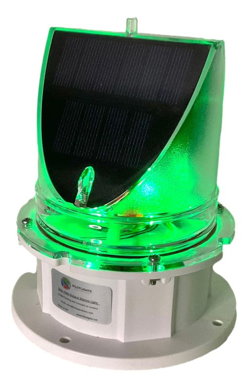 Luz de Advertencia Solar para Muelle 360 Grados - SNL-004-PRO - Super Brillante Luz LED Impermeable para Aplicaciones Marinas - Encendido Constante o Parpadeo Ajustable (VERDE)