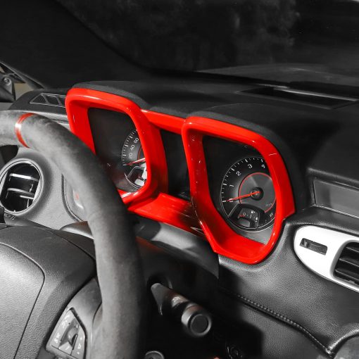 Recorte de Panel del Tablero SQQP, Marco del Tablero de Instrumentos para Chevrolet Chevy Camaro 2010-2015 (Rojo) - Imagen 4