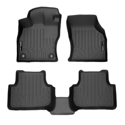 Tapetes de piso a medida SMARTLINER Juego de 2 filas Negro Compatible con Volkswagen Jetta 2019-2022