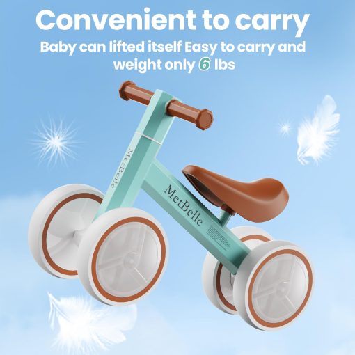 Bicicleta de equilibrio para bebes con luces coloridas para ninos y ninas de 1-2 anos, 10-24 meses, bicicleta de equilibrio para empujar, 4 ruedas, primera bicicleta para ninos, regalos de cumpleanos para ninos pequenos en edad preescolar - Imagen 7