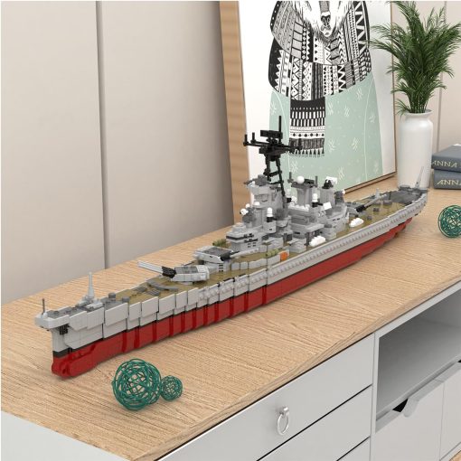 Set de bloques de construccion de buque de guerra USS Missouri ledualbabr, Haz un modelo de buque de guerra militar de la Segunda Guerra Mundial, regalo de juguete de bloques para ninos o adultos (2631 piezas)! - Imagen 7