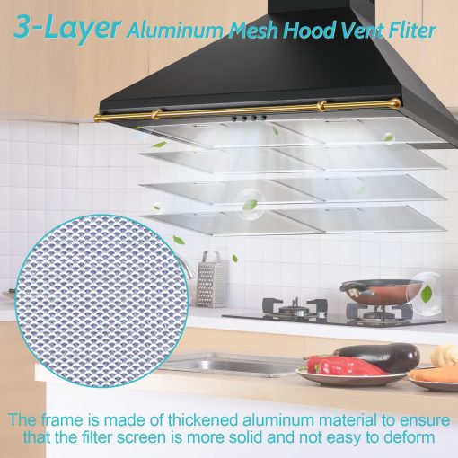 Filtro de campana extractora de repuesto W10169961A, compatible con Whirlpool, Ikea, Kitchen Aid, Jenn Air, filtro de rejilla de malla de aluminio de 3 capas, reemplaza W10870878, W10875058, W10833076, W10169961, 8190858, W11245983 (Paquete de 2) - Imagen 5