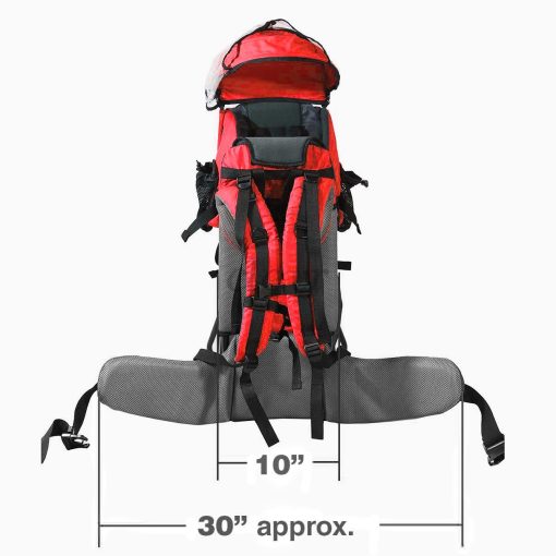 Mochila Portabebes de Senderismo ClevrPlus Cross Country, Roja, Mochila Portabebes para Ninos con Asiento Comodo, Correas y Cinturon Ajustables, Marco Plegable Liviano, Gran Capacidad para Ninos para Uso al Aire Libre - Imagen 6