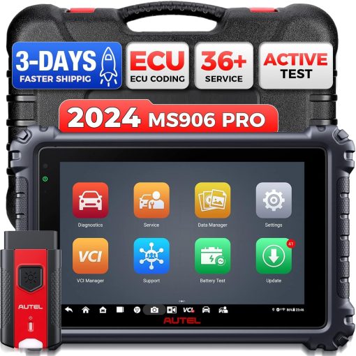 Autel Scanner MaxiSYS MS906 PRO: Herramienta Bidireccional 2024 MS906PRO, Codificacion de ECU OE, 3000+ Pruebas Activas, 36+ Servicios, Nueva version de MS906BT MK906 Pro MK908, AutoScan2.0, 4+128G, DoIP/CAN FD, FCA AutoAuth