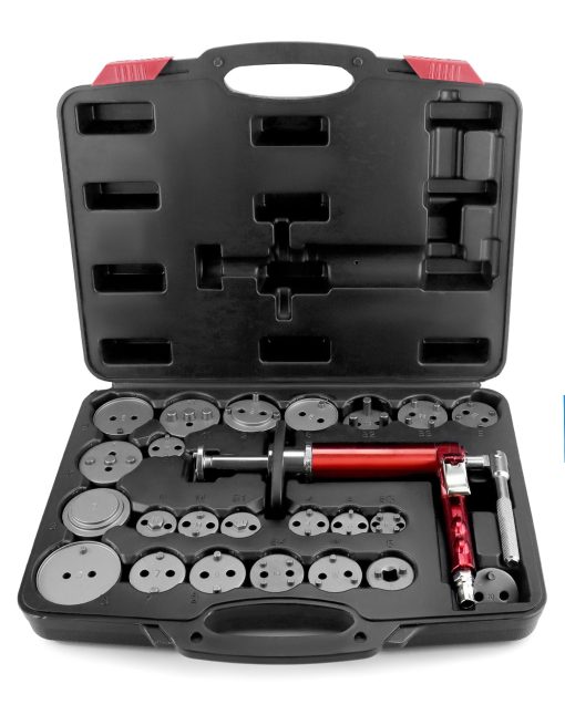 Juego de Herramientas de 24 Piezas para Calibradores de Freno Neumaticos QWORK con Estuche - Compatible con Vehiculos Americanos, Europeos, Japoneses, Incluye Herramienta de Retroceso, Adaptadores, Herramienta Profesional para Frenos - Imagen 8