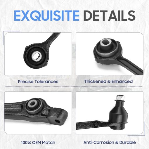 Brazos de Control Delanteros Inferiores hacia Adelante y Hacia Atras para Chrysler 300 2005-2010, Dodge Challenger 2008-2011, Dodge Charger 2006-2010, Magnum 2005-2008 (Conjunto de 4 piezas) - Imagen 5