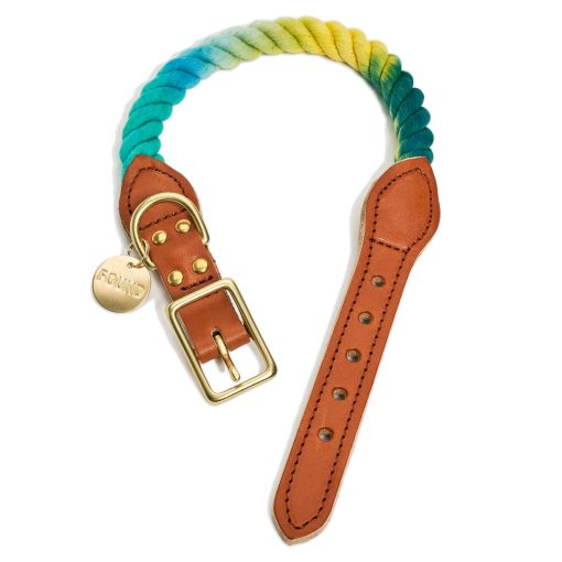 Collar de gato y perro Found My Animal - Prismatic Ombre de cuerda de algodon, (Extra Small) Hecho a mano de cuero nacional - Ajustable, hebilla de laton macizo de liberacion rapida - Collar duradero para cachorros - Hecho en EE. UU. - Imagen 8