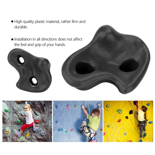 Demeras 10PCS Plastic Climbing Holds Grips Kids Climbing Stones Small Kids Toys Grip Climbing Rock Set for Climbing Frames Tree Houses (Black) - Imagen 2