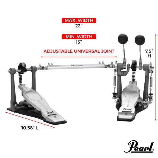 Pedal de Bombo Doble Pearl Eliminator Solo: Negro Cam (P1032) - Imagen 3