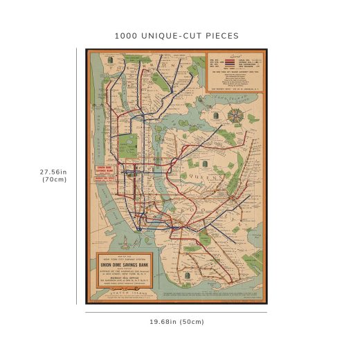 Rompecabezas de 1000 Piezas del Mapa del Sistema del Subterraneo de Nueva York - Mapa del Metro de Nueva York | NY Subterraneo | Rompecabezas para Adultos - Imagen 8
