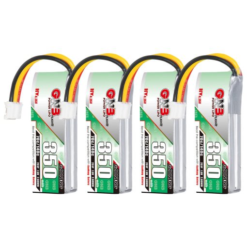 4 Baterias GNB de GAONENG 2S LiPo 350mAh HV 7.6V 70C PH2.0 3PIN para Coche RC 1:28 1/28 4WD Drift K969 K989 wltoys Cepillado