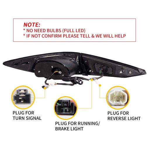 VLAND Luces traseras LED secuenciales completas compatibles con [Mazda 3 Axela 2014-2018] Conjunto de lampara trasera LED para freno y marcha atras, YAB-AL-0317 (Ahumado) [No apto para Hatchback] - Imagen 4