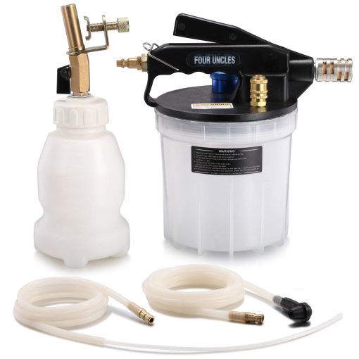 FOUR UNCLES Kit de Sangrado de Frenos al Vacio de 2L - Kit de Sangrado de Frenos al Vacio con Extractor de Fluido de Frenos de 2L y Botella de Relleno de 1L