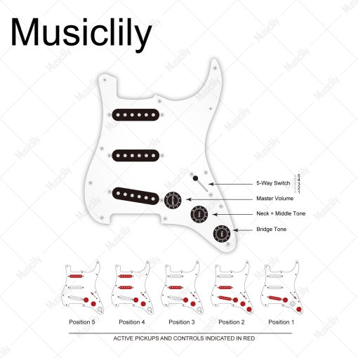 Pickguard cargado Musiclily Pro SE Pre-wired SSS para guitarra con pastillas de bobina simple Alnico 5 escalonadas para guitarra electrica estilo Strat ST, 4 capas de concha de tortuga - Imagen 4