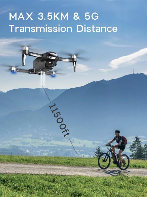 Drone TRIPLEFINE TF35 PRO 2-Ejes con Camara 4K, 2 Baterias 80 Minutos de Vuelo, Alcance de 11500 Pies, Camara EIS 4K/30FPS, Drone GPS con Motores Brushless, Certificacion FAA Completada - Imagen 4