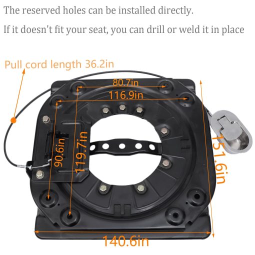 Base giratoria de asiento de alta resistencia HWHongRV con interruptor de control, base giratoria de asiento de chapa de acero de 3.0 mm 360 grados para RV Van Camper Barco Camion Autobus - Imagen 6
