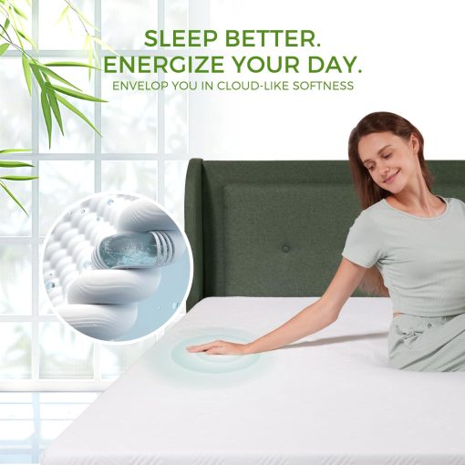 Topper de colchon BedsPick King, 3 pulgadas de espuma viscoelastica con gel de enfriamiento, con suave cubierta de bambu, topper para cama que alivia la presion, diseno antideslizante, Certificado CertiPUR-US - Imagen 6