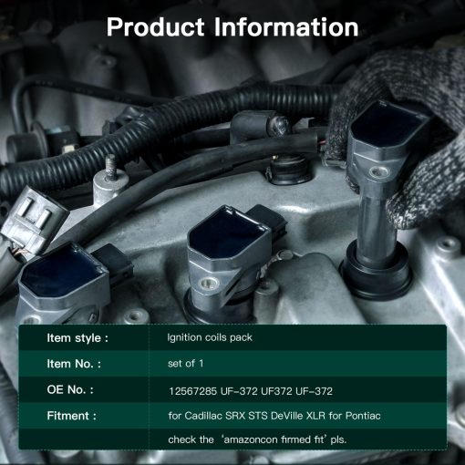 Juego de 1 pieza de bobina de encendido nuevo 100% compatible con Cadillac STS/Seville/SRX/DeVille para Pontiac Bonneville 2004-2005 Automoviles ajuste para OE: UF372 C1509 - Imagen 2