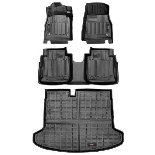 Set de Tapetes de Piso de 2 Filas y Forro para Maletero para Nissan Kicks 2018-2023 2024 Negro de Yonugli, Protector de Goma para Todo Clima - Imagen 8