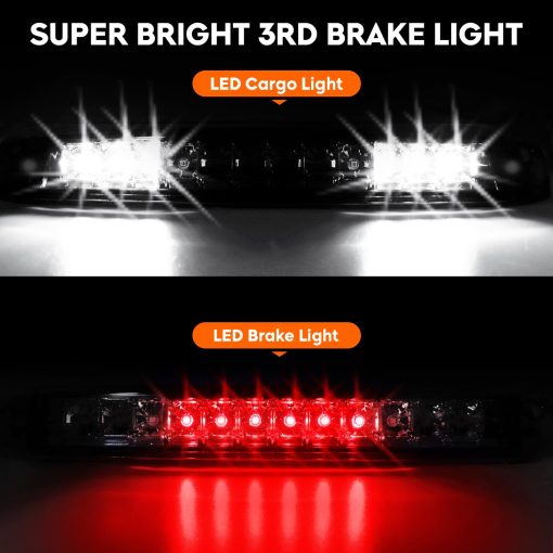 Luz trasera Tresound + 3ra luz de freno de carga para Chevy Silverado 1500 2500 99-02, 1500 2500 HD 01-02, GMC Sierra 1500 2500 99-03, 1500 2500 HD 01-03 Luz de alto montaje Luces traseras LED - Imagen 5