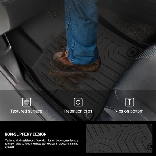 Tapetes KIWI MASTER Compatible con Honda Civic 2016-2021 Accesorios Juego de Alfombras a Medida con Borde Elevado, Proteccion para Todos los Asientos Negro Bandeja de Piso de TPE para Vehiculos - Imagen 5