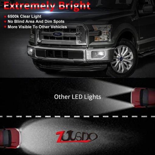 Faro de Niebla LED para F150, Faros de Niebla de 4 pulgadas con Diseno X y Luz de Giro ambar Compatible con Ford F150 2015-2020 Ford Super Duty 2017 2018 - Imagen 2