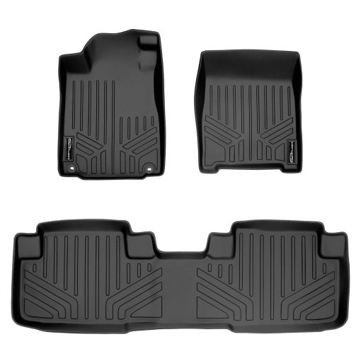 Tapetes de piso personalizados SMARTLINER 2 filas juego de revestimientos negros para Honda CR-V 2012-2016 - Todos los modelos