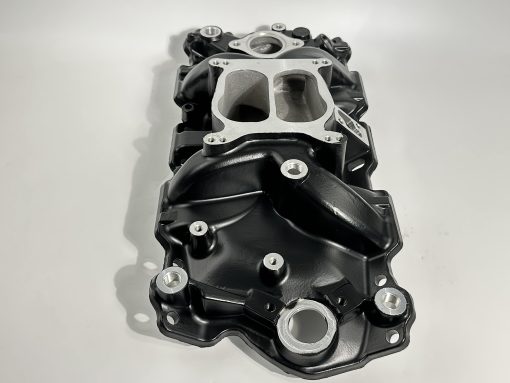 Multiple de admision Dual Plane para SBC Small Block Chevy 350 400 1956-1996 (Negro) - Imagen 5
