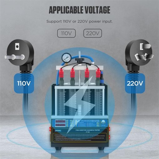 Limpiador de inyectores ultrasonico para 4 cilindros de automoviles y motocicletas AUTOOL, probador de inyeccion de gasolina, kit de limpieza - Imagen 2