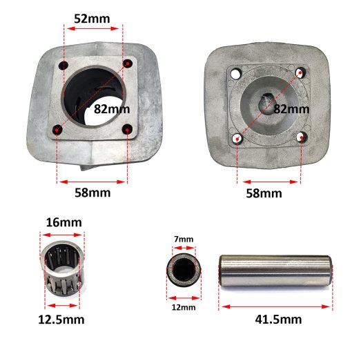 Juego de cilindro superior y conjunto de cig?enal inferior de reemplazo CDH110cc con cilindro de camisa de hierro para kit de 2 tiempos 84CC/85CC - Imagen 2