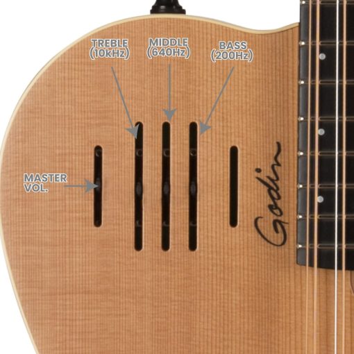Godin A12 Guitarra Electroacustica de Dos Cuerpos (Natural) - Imagen 5