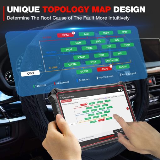 KINGBOLEN K10 Escaner bidireccional de sistemas completos, Bluetooth Obd2, Mapa de topologia, 41+ Funciones de reinicio, Codificacion ECU, FCA AutoAuth, Coincidencia de llaves, Funcion guiada VAG, Actualizacion gratuita por 2 anos - Imagen 3