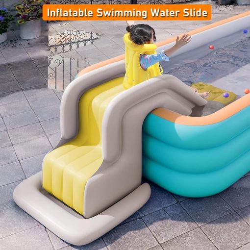 Resbaladilla Inflable para Piscina, Juego Acuatico de Verano, Escalera Trampolin Universal para Piscina en Casa - Imagen 4