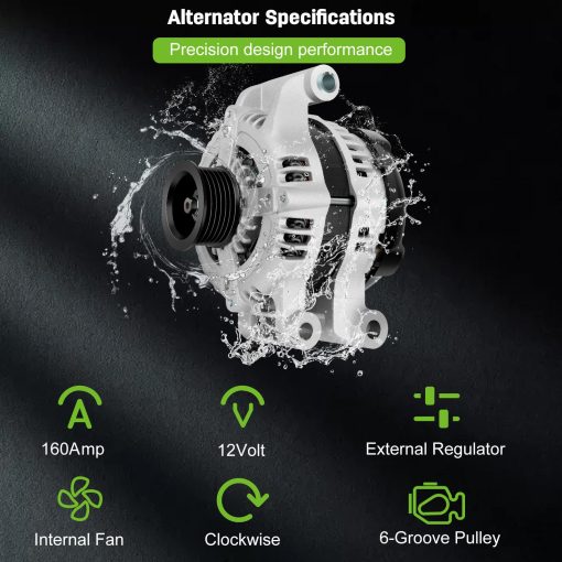 Alternador SCITOO 11383 Compatibilidad con Charger 2008 2009 2010 08 09 10 2.7L 3.5L 5.7L 6.1L 2.7 3.5 5.7 6.1 160A CW 421000-0620 11383-11382 04896805AE 4896805AE - Imagen 4