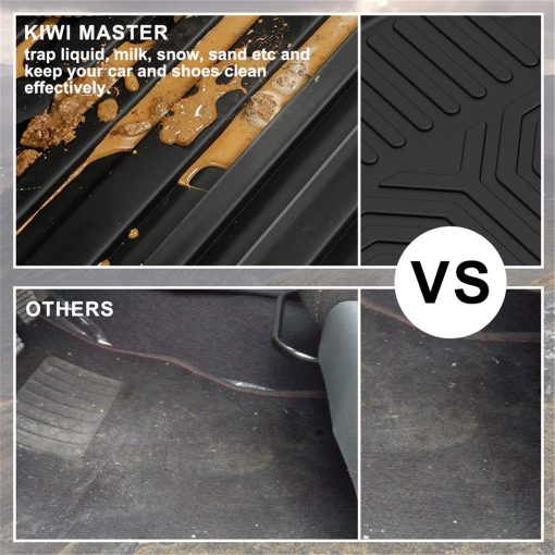 Tapetes para piso KIWI MASTER Compatible con Accesorios Nissan Altima 2019-2024 Juego de Tapetes para Todos los Climas en TPE para Asientos Delanteros y Traseros Negro - Imagen 4