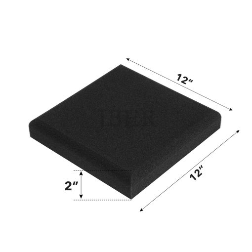 JBER Acoustic Studio Foam, 24 Pack 2" X 12" X 12" Paneles de Espuma Acustica Redonda en Forma de C para Tratamiento de Insonorizacion Pared de Estudio Absorcion de Sonido Aislamiento de Fuego Azulejos de Cuña de Piramide - Imagen 2