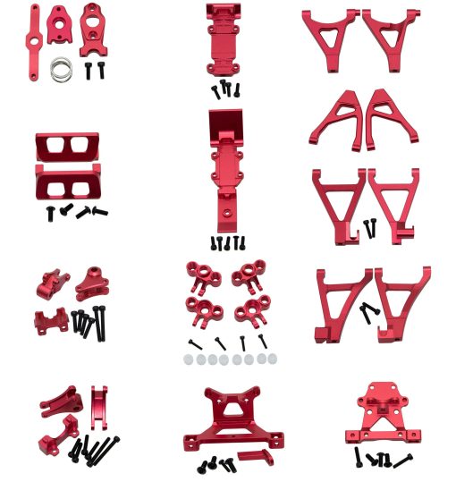 Upgrade Compatible with Traxxas 1/16 E-REVO Mini Slash - Juego completo de piezas de aluminio (Rojo)