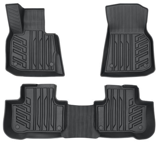 Tapetes para piso compatibles con BMW X3 X4 2018 2019 2020 2021 2022 2023 2024 Juego de 2 Filas de Liners Todos los Modelos TPE Tapetes de Coche 3D de Ajuste Personalizado Tapetes de Piso para BMW X3 X4 Accesorios para Interiores